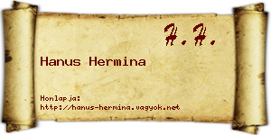Hanus Hermina névjegykártya
